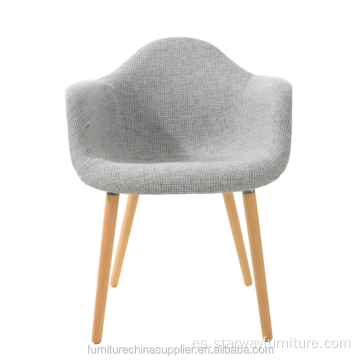 Tapicería moderna de madera de haya comedor Eames Arm Chair